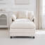 Chaise d'appoint moderne avec repose-pieds, tissu chenille, structure en bois massif-252167024
