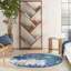 Tapis bleu / crème Rhudine-2000767869