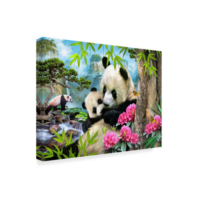 Reproduction d’art sur toile tendue deux panda
