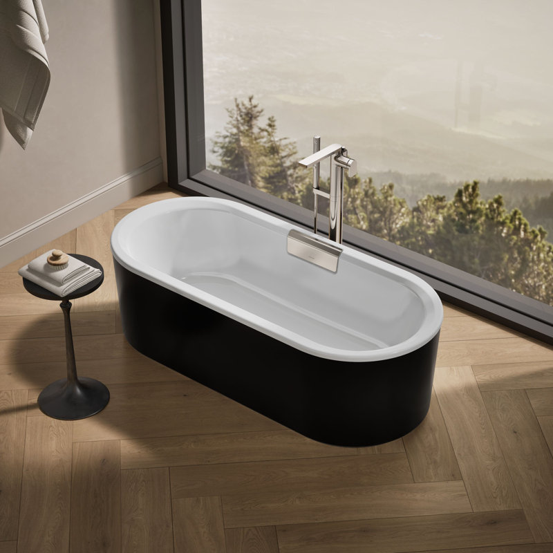 Volute 63 In. X 28-3/8 In. Freestanding Bath With Shroud