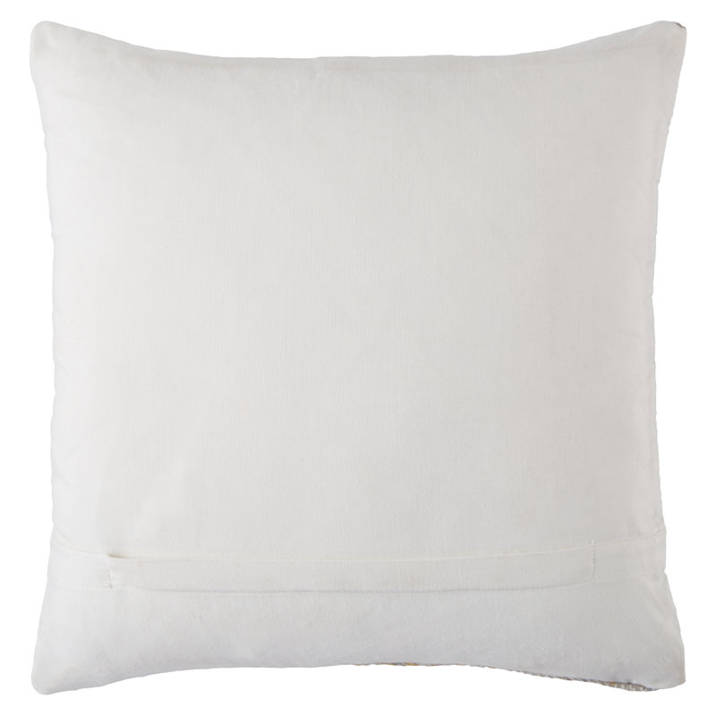 Turquoise and Cream Geometric Polyester Outdoor Throw Pillow Cover