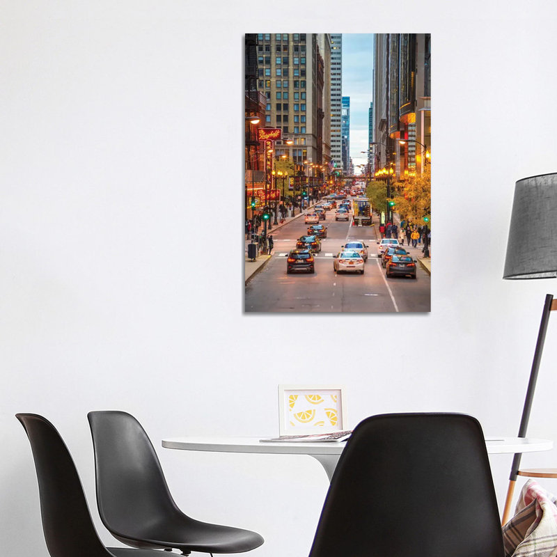 Traffic In Chicago 1 Piece Wrapped Canvas Wall Art, 101.6 cm H x 66.04 cm W x 1.91 cm D