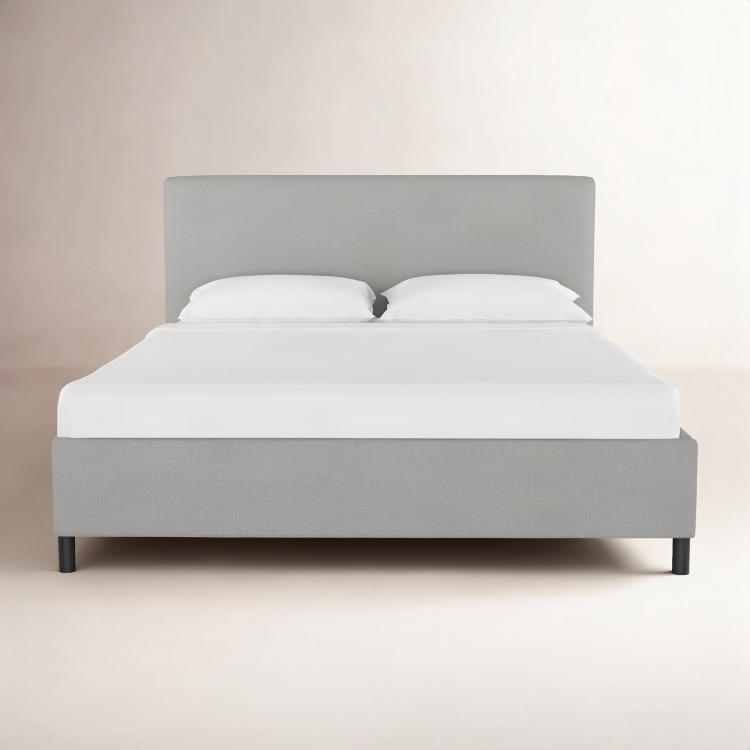 Eisley Cotton Upholstered Bed, California King, Bella Light Gray Performance Velvet