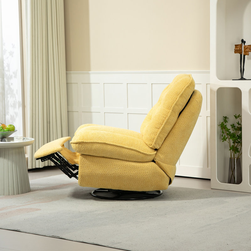 Fauteuil inclinable moderne capitonné, Jaune