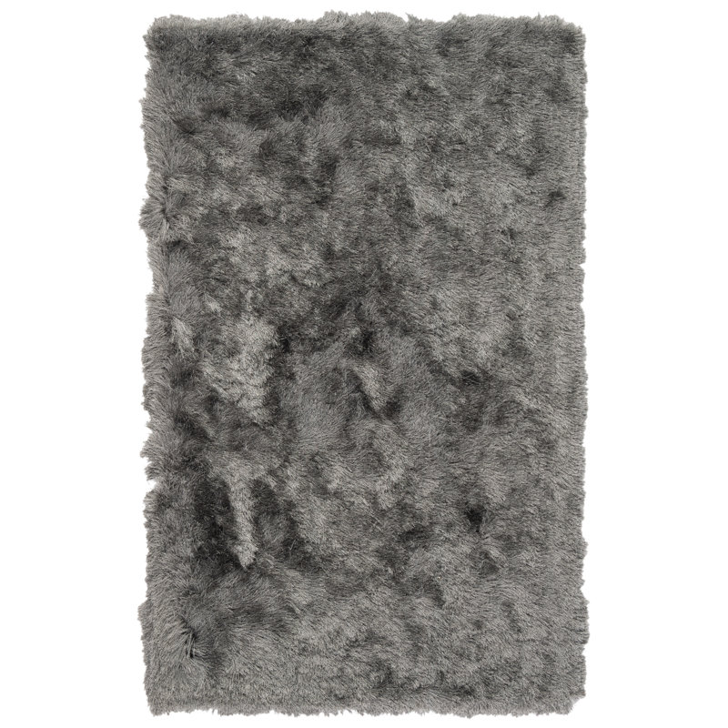 Tapis titane touffeté à la main Cimah , Rectangle de 3 pi x 5 pi