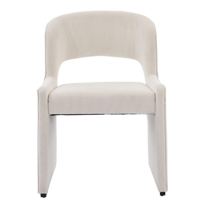 Chaises de salle à manger rembourrées modernes à oreilles pour le salon de la salle à manger, 4, Blanc