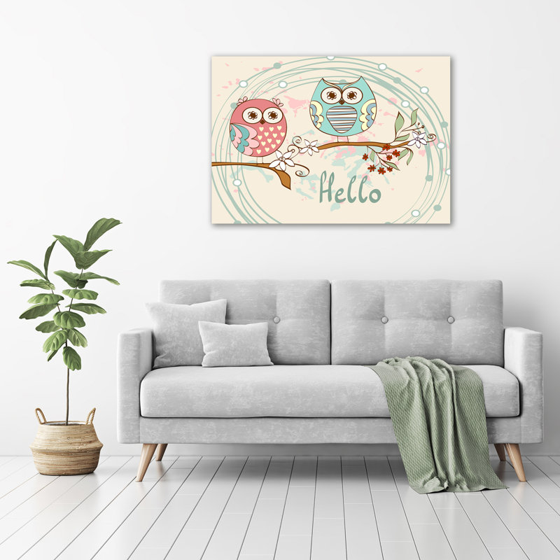 Owls - No Frame Print on Glass