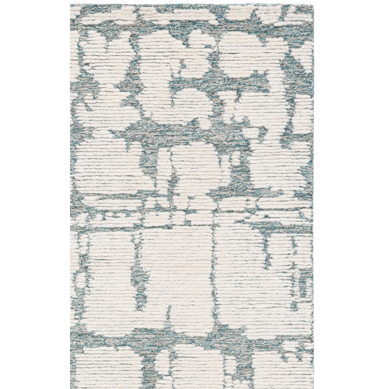 Tapis abstrait en laine / coton touffeté à la main Martha Stewart, Tapis de couloir 2 pi 3 po x 8 pi