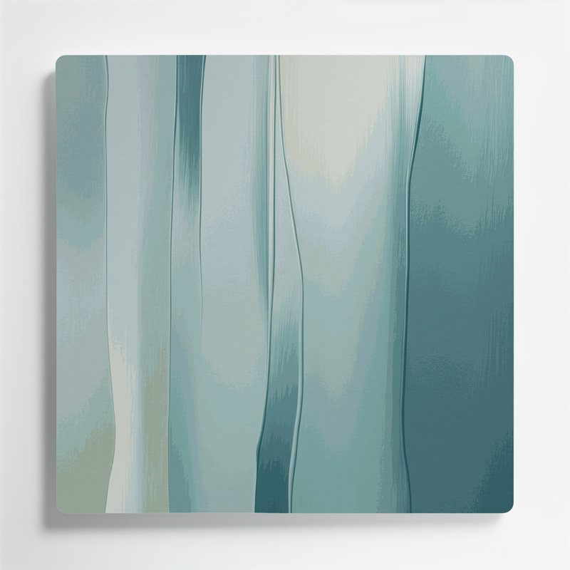 Art mural abstrait en métal bleu 36, H 16 po x l 16 po
