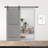 36 In. X 80 In. Light Grey Painted Finished Composite MDF 2 Panel Interior Barn Door Without Hardware Kit-55426842
