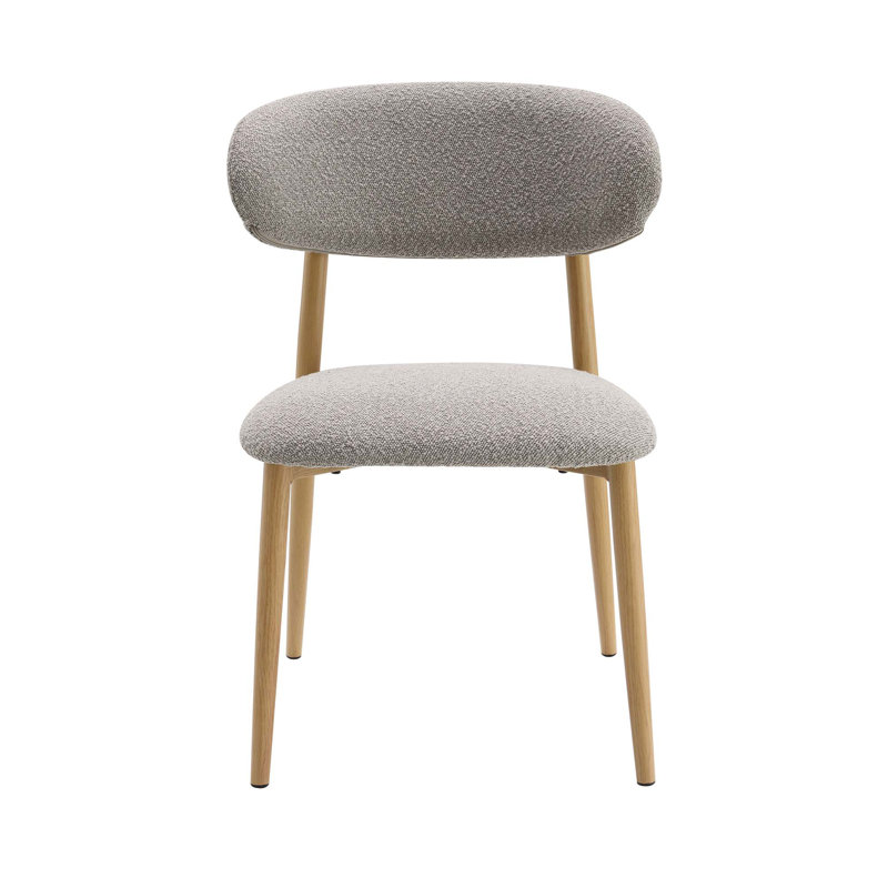 Chaise d'appoint Grey Boucle Finish, ensemble de 2