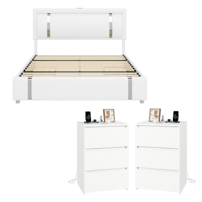 Landenn 3-Piece Bedroom Set with Storage and Charging Port