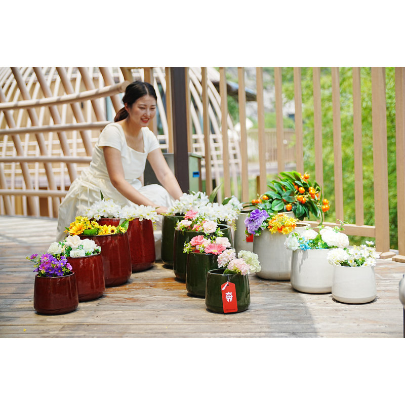 Ensemble de 4 pots de fleurs en chêne blanc Ameican