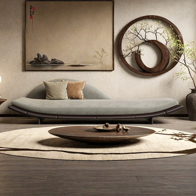 Retro Living Room Solid Wood Indoor Chaise Lounges