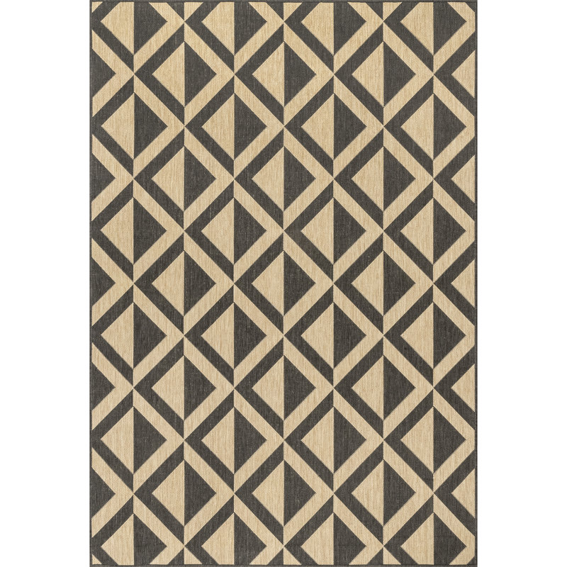 Tapis intérieur / extérieur gris anthracite Halesowen, Rectangle 9 pi 6 po x 12 pi