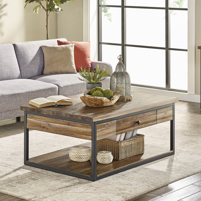 Table basse avec rangement en bois massif Sturminster
