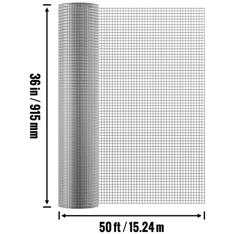 Galvanised Steel Hardware Cloth, 127cm H x 91.4cm W
