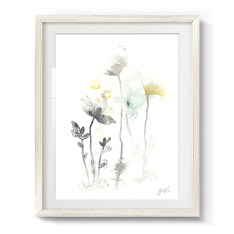Printed Stem Illusion II - Impression encadrée, Blanc, H 19,5 po x l 16,5 po