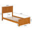 Lit plateforme en bois massif à profil bas Nantucket avec pied de lit assorti-106894954-106894955