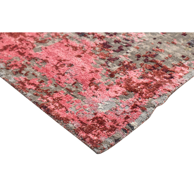 Hand Knotted Area Rug in Gray/Brown/Pink/Ivory, Rectangle 8' x 10'