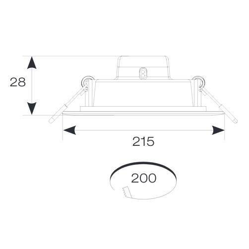 Indoor Downlight (White) 2600lm Warm White LED Integrated Spotlight with IP20 Rating - 4L1/2112