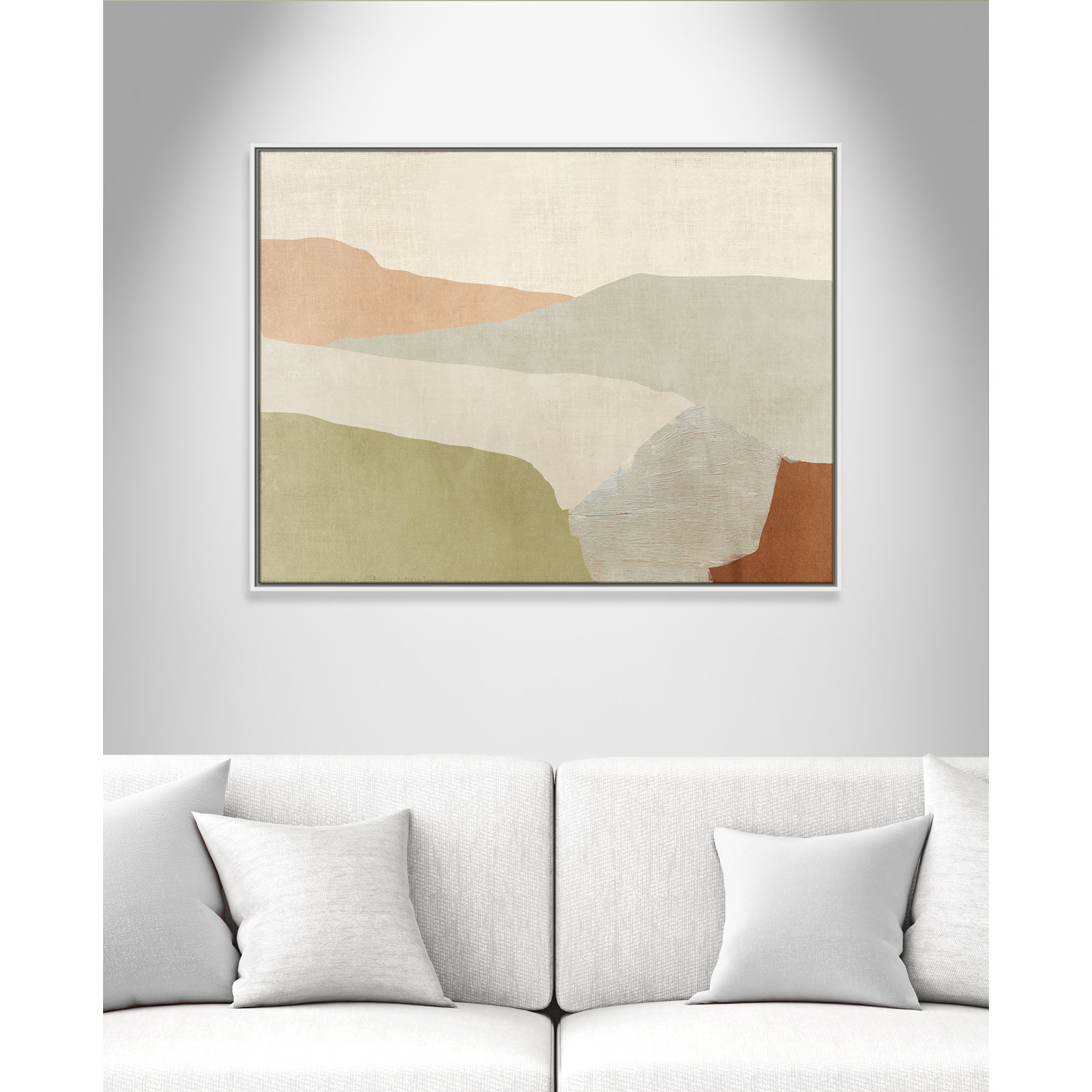 Elspeth "Pastel Views" Painting, 31.5" H x 41.5" W, White