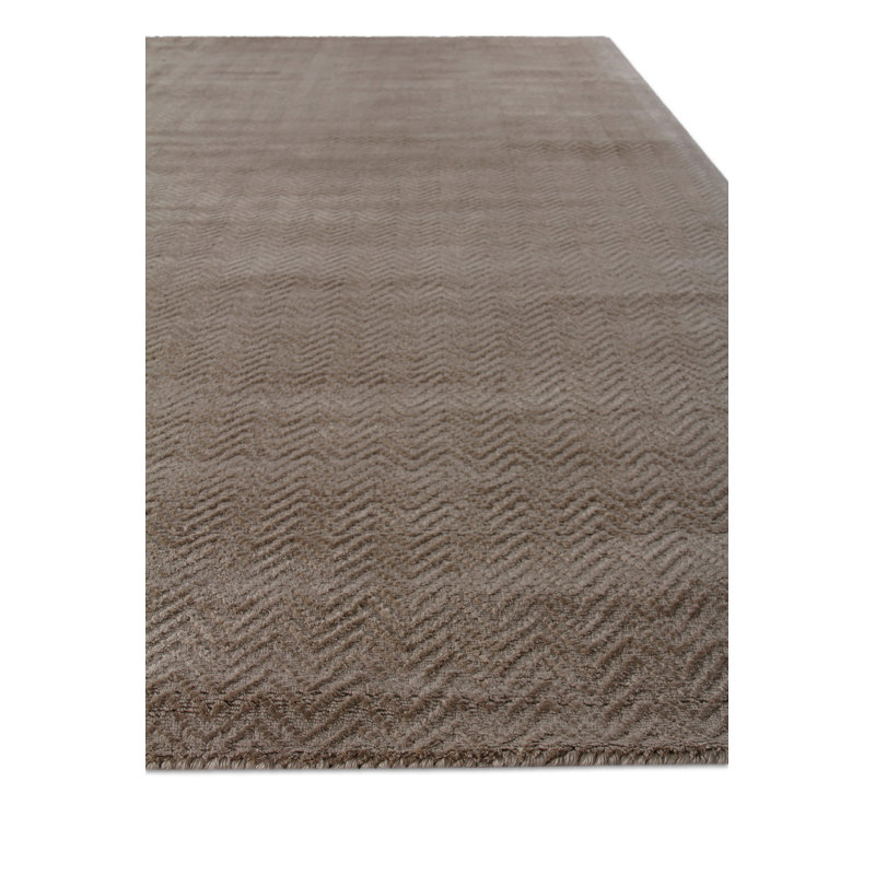Pavo Tencel Chevron Area Rug in Beige, Rectangle 10' x 14'