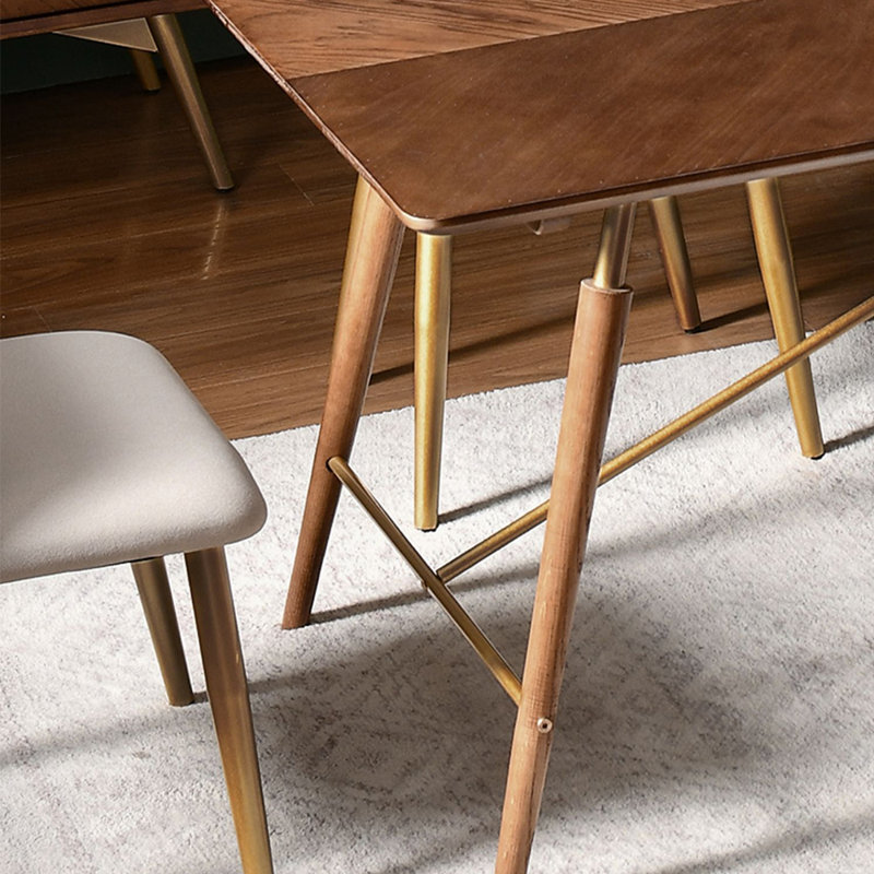Table de salle à manger en bois massif, H 29,53 po x L 55,12 po x l 31,5 po