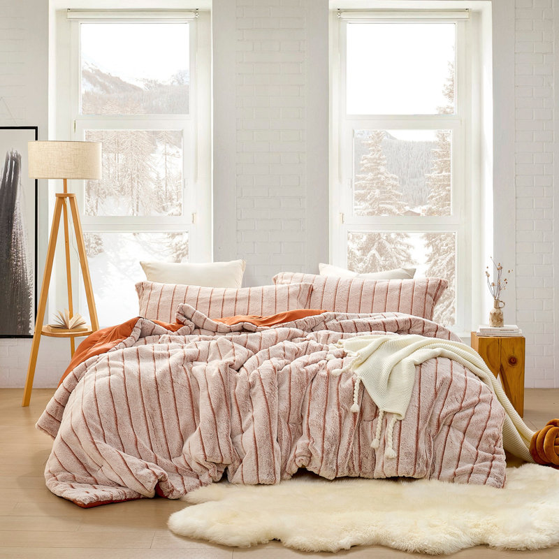 Ensemble d'édredon surdimensionné Coma, Brown/Orange, King Comforter + 2 King Shams