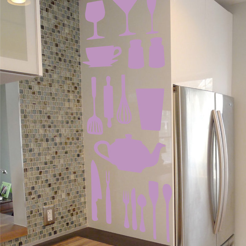 Food & Beverage Non-Wall Damaging Wall Decal, 51" H x 40" W x 0.01" D, Lilac