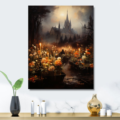 Candle In Front Of Gothic Chruch Of Folk Religion - Folk Religion Metal Wall Art