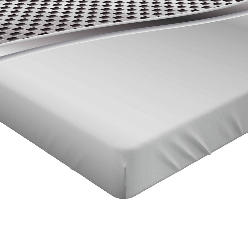 Drap-housse orange Ambesonne, Carreaux gris anthracite, Drap-housse pour lit simple TG