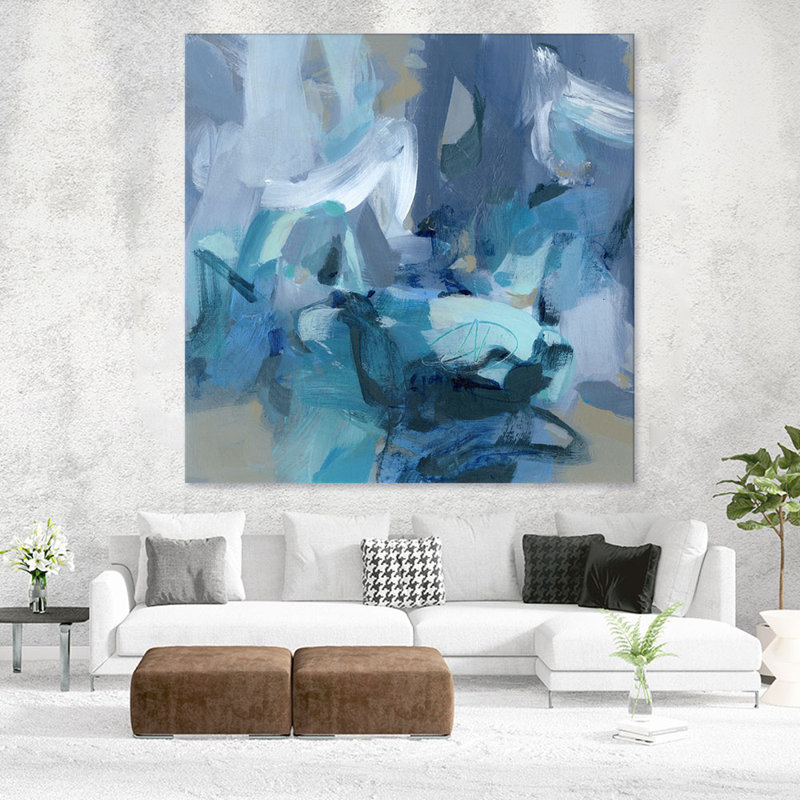 Abstract Blues II by Christina Long - Wrapped Canvas Painting, 72" H x 72" W x 1.5" D