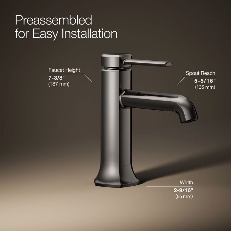 Occasion Single Hole Bathroom Faucet, Vibrant Titanium