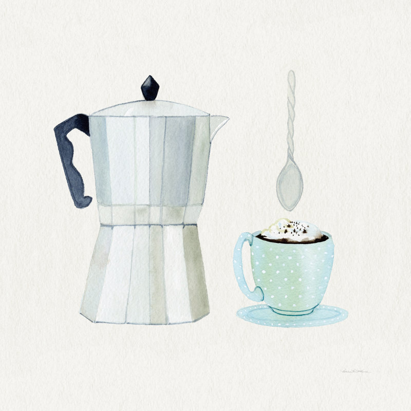 «Coffee Break VII Tan» par Kathleen Parr McKenna, reproduction sur toile tendue, H 12 po x l 12 po, Non, Toile tendue