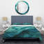Ensemble d'édredon moderne 6 pièces - Ensemble de literie et coussin décoratif turquoise-131383210