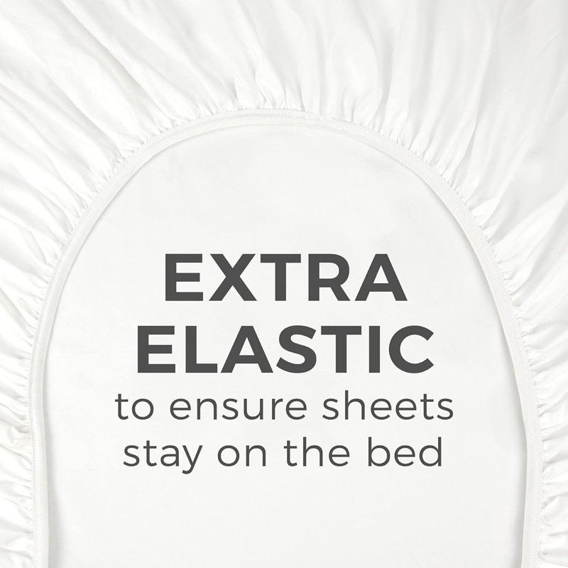 Full Size White Cotton Deep Pocket Fitted Sheet Set