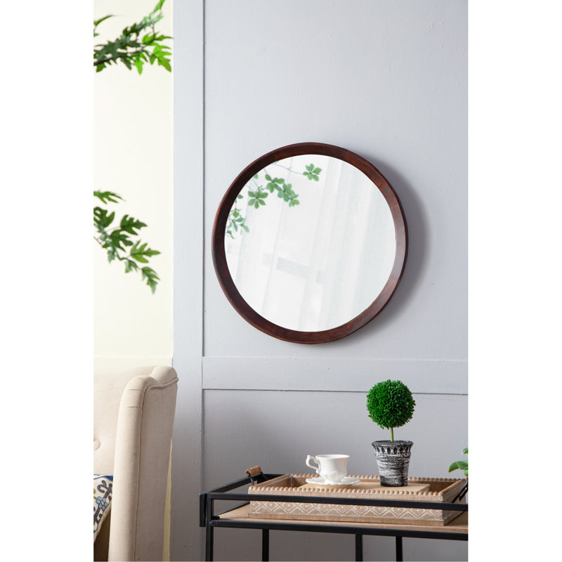 Miroir mural en bois de manguier exquis pour une décoration polyvalente