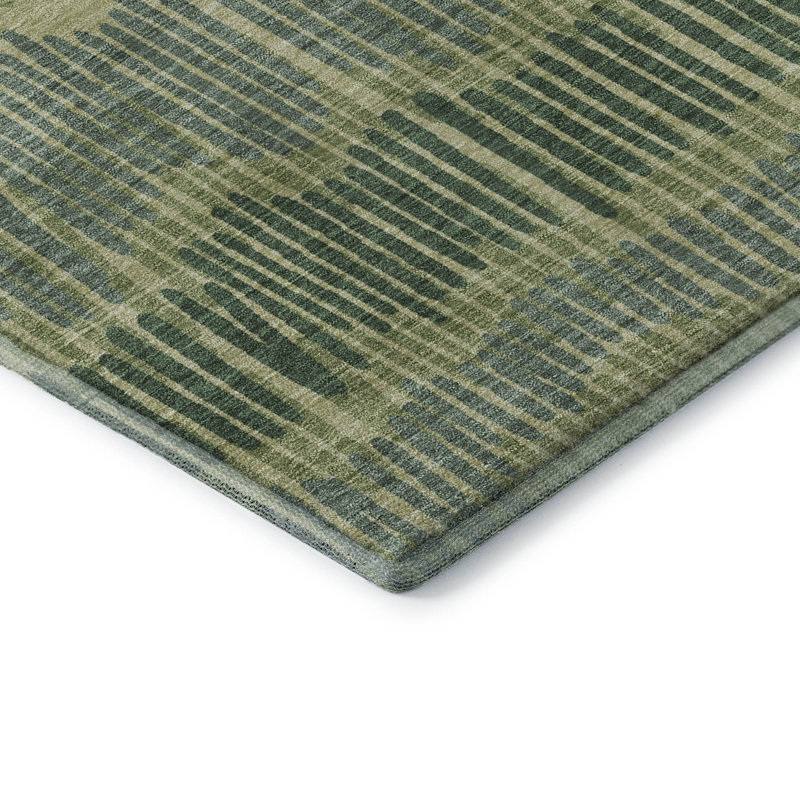 Tapis vert Prisco lavable à la machine de qualité supérieure, Rectangle 10 pi x 14 pi