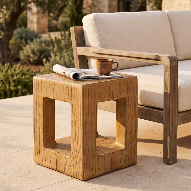 Table d'appoint MGO avec motif en bois