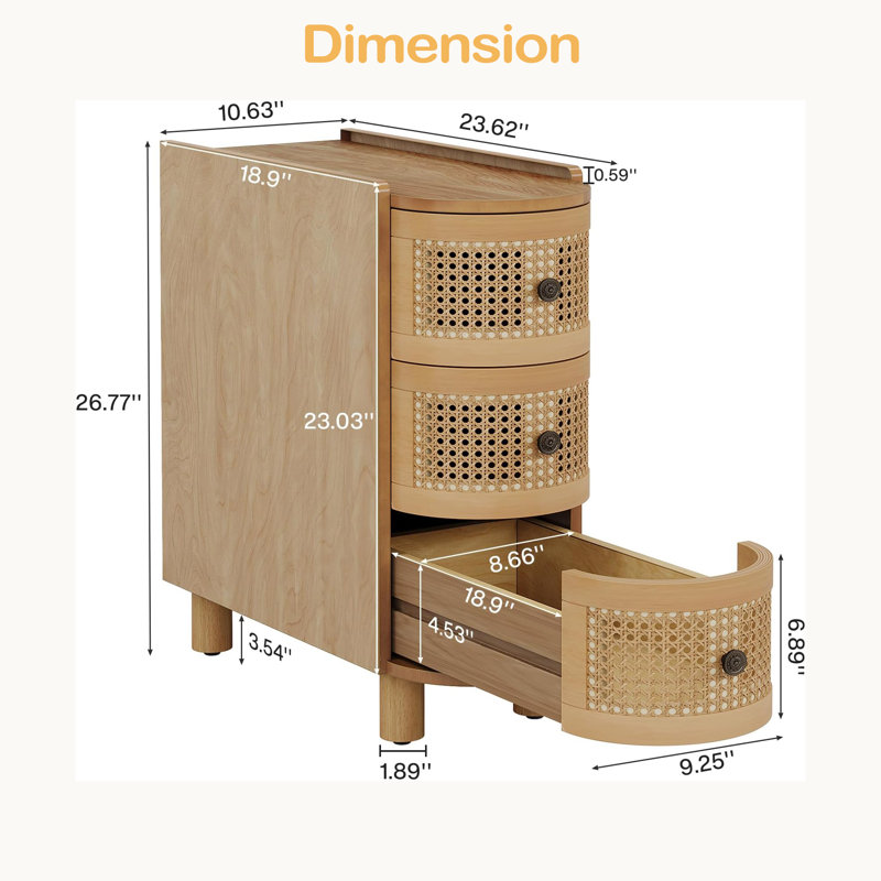 Table de chevet en bois, table de bout, table d'appoint