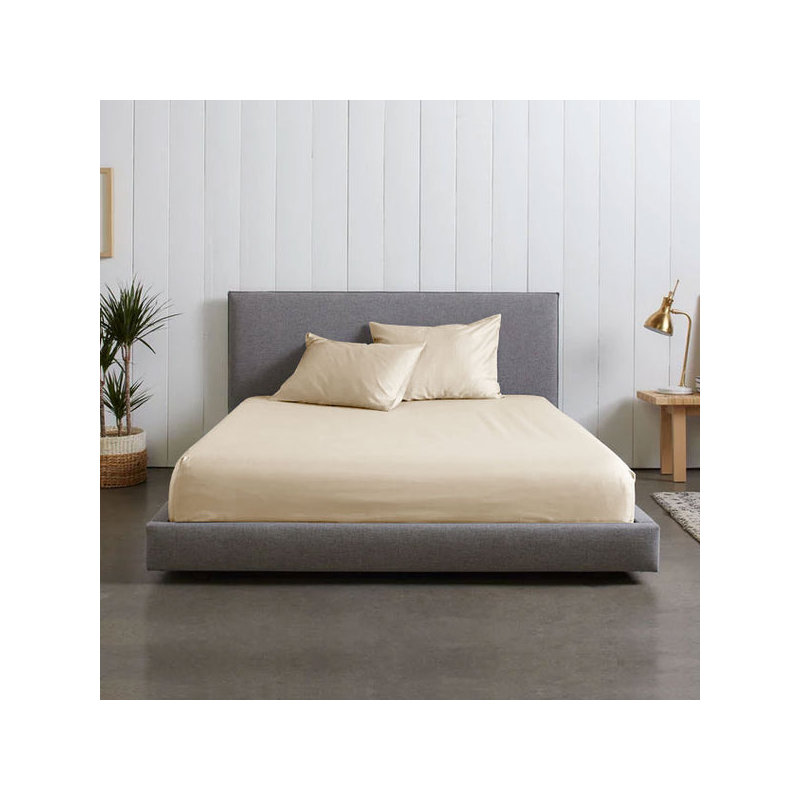 Microfiber Brushed Fitted Sheet, Cream, Kingsize (5')