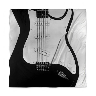 Black Electric Guitar Duvet Cover | White Hobbies Bedding