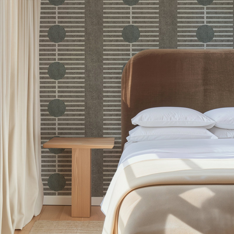 Nomalanga 10' L x 25" W Wallpaper Roll, Brown/Green, Non-pasted
