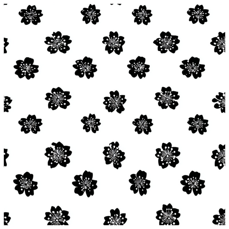 Housse de couette à motif floral, Housse de couette pour lit simple, Motif floral blanc / noir