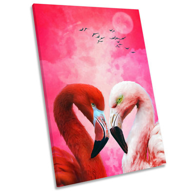 Flamingo Birds Picture - Wrapped Canvas Art Prints