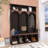 Farmhouse 59" Width X 76.7" Height Hall Tree With Arched Design With Shoe Bench And Coat Hooks-241370129