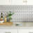 Water Jet Thassos White Marble and Blue Celeste Novelty Mosaic Wall & Floor Tile