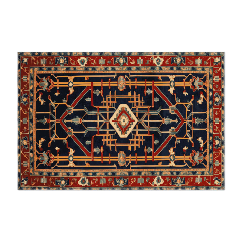 Tapis d'intérieur et d'extérieur gris Persian, Rectangulaire 8 pi x 10 pi