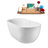 63" Streamline Soaking Glossy White Freestanding Tub and Tray With Internal Drain-101412675